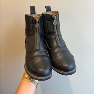 Ovation Black Riding Kids Boots with Zipper Closure